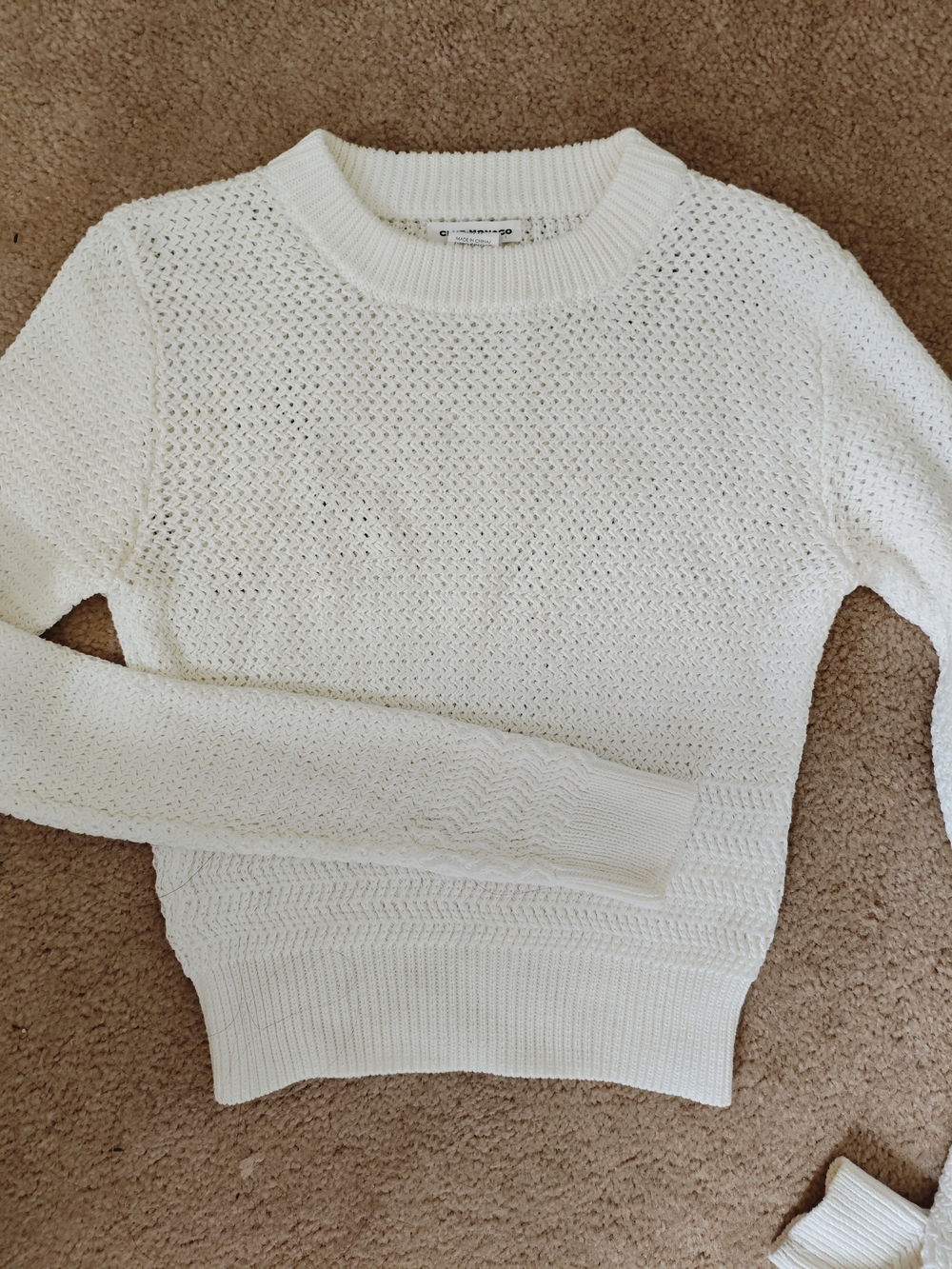club monaco white knit sweater (size S)